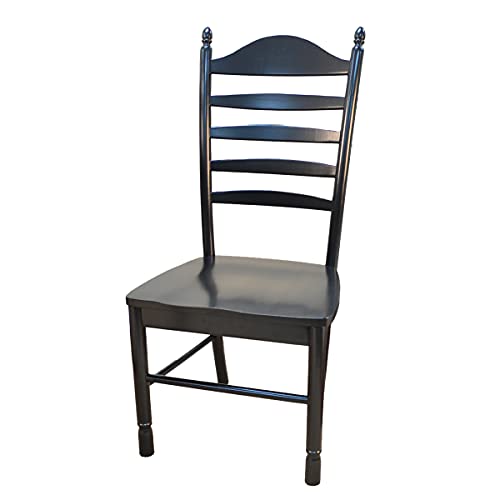Antique Black Ladder Back Dining Accent Chair M3379