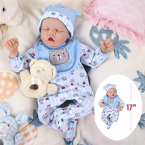 17 Inch Realistic Reborn Baby Doll with Feeding Kit Y5537