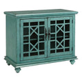 Antique Teal Green Wood TV Stand C2497