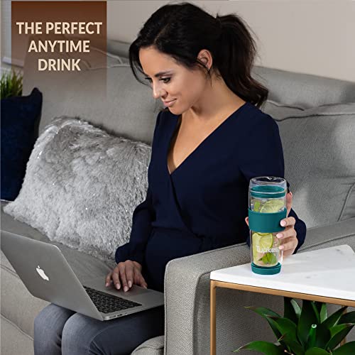 14-Ounce Double Wall Glass Tumbler with Lid H901