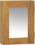 Natural Wood Grain Finish Wooden Storage Cabinet with Mirror Door I75411