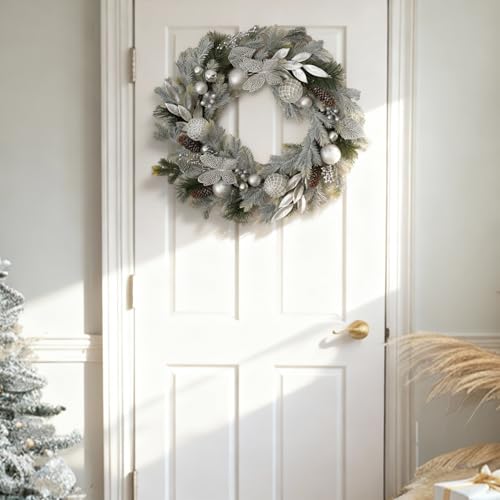 24'' Pre-Lit Pink Christmas Wreath with Lights E586126