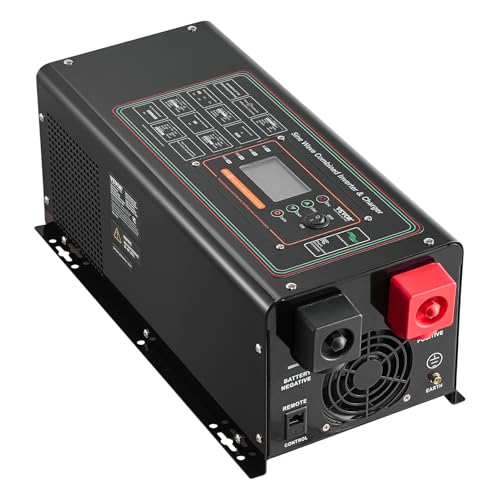 2000 Watt DC 12V to AC 120V Pure Sine Wave Inverter Charger with LCD Display F681