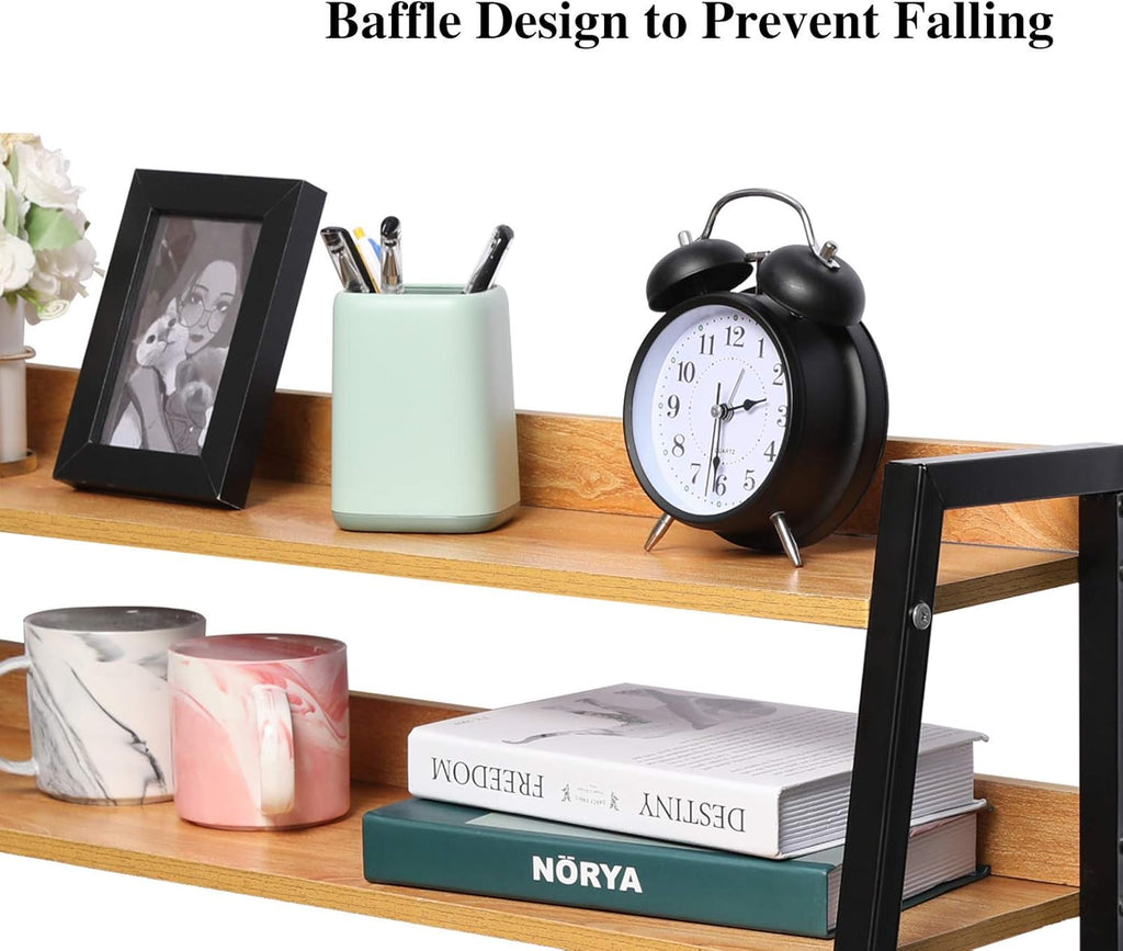 2-Tier Brown Wooden Bookshelf I3069