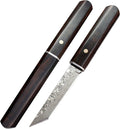 Handmade Samurai Full Tang Katana Damascus Tanto Fixed Blade Knife Wooden Sheath E371491