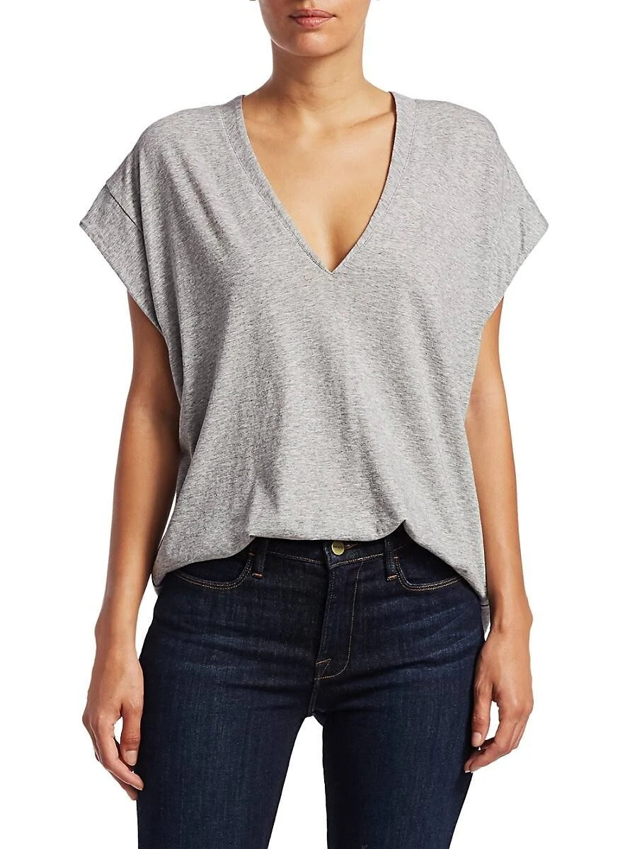 Gris Heather V-Neck Tee E75908