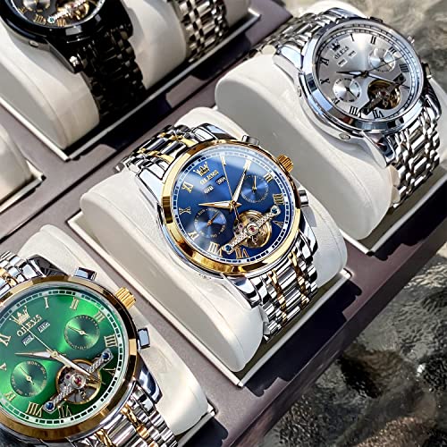 Self Winding Automatic Mechanical Tourbillon Stainless Steel Waterproof Luminous Dress Wrist Watches T379173