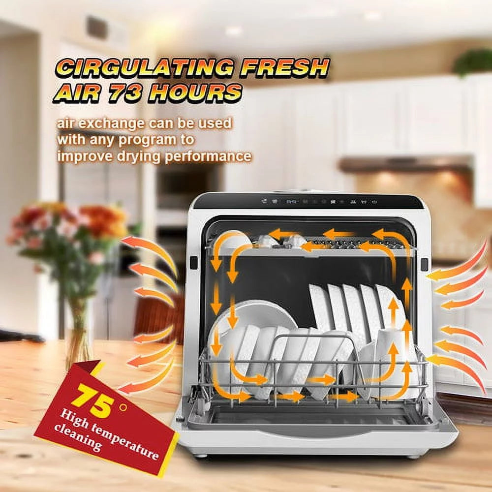 Portable Countertop Dishwasher with Cup and Faucet Adapter T1099
