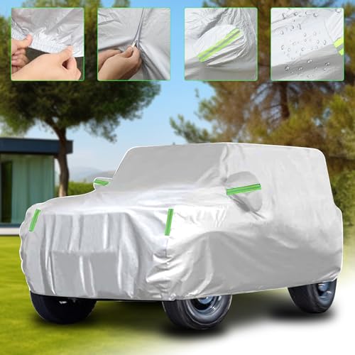 Black & Green 600D Oxford Fabric Waterproof Car Cover S499447
