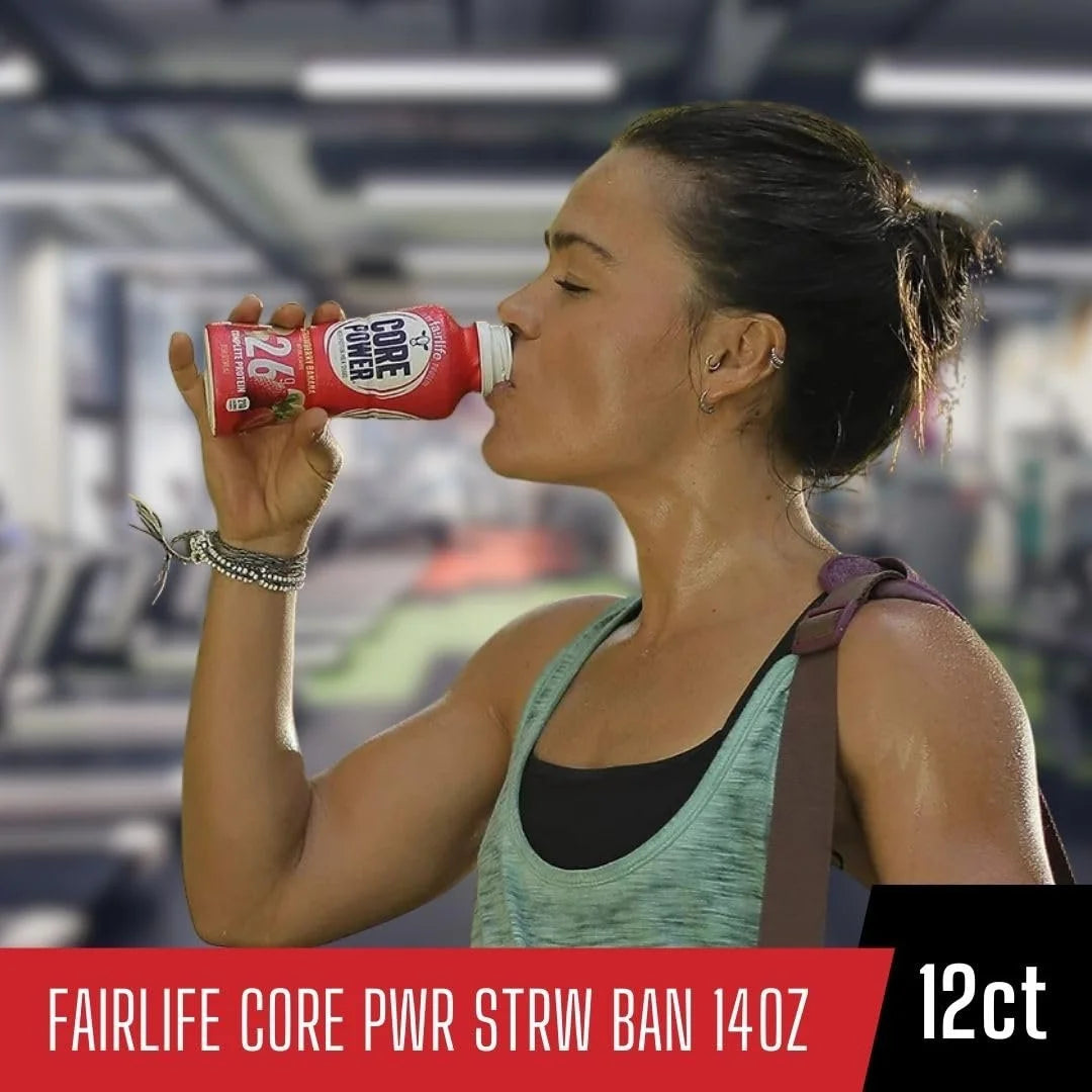 Strawberry Banana Flavor Protein Milk Shakes, 14 Fl Oz Pack of 12 K51571