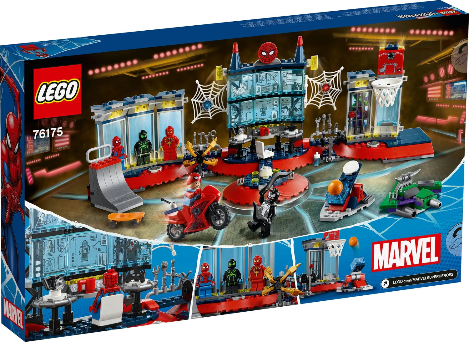 LEGO Marvel Spider-Man Attack on the Spider Lair 76175 Building Toy (466 Pieces) E8163