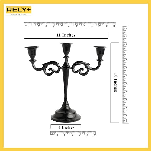 Glossy Black 10 inch Taper Candle Holders D180093