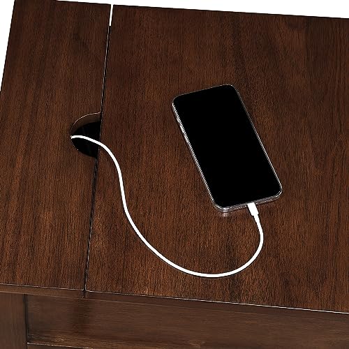 Espresso End Table with Charging Station M661