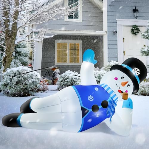 10FT Christmas Inflatables Snowman Outdoor Decorations with LED Lights J2926