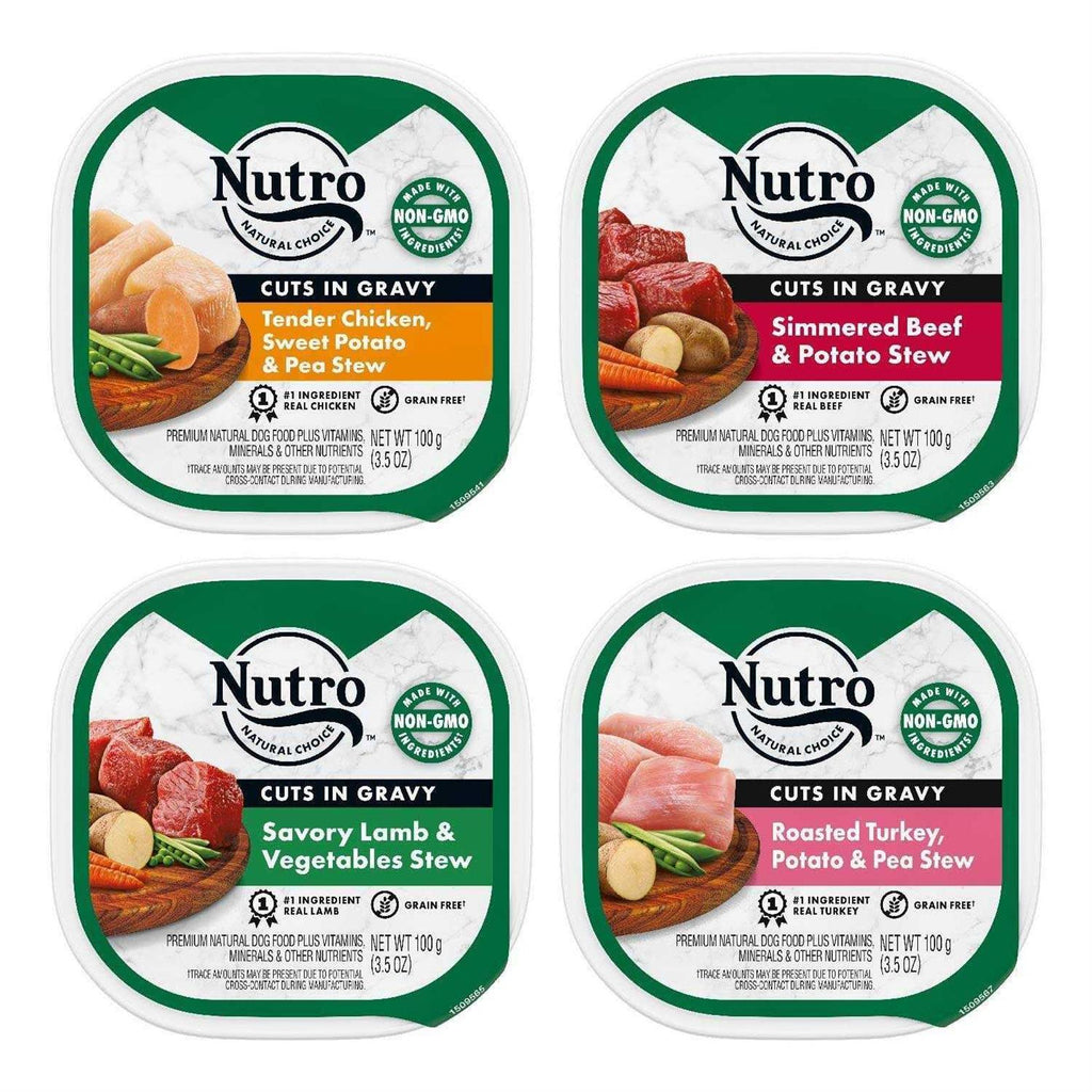 Grain Free Cuts in Gravy Beef, Lamb, Chicken and Turkey Variety Pack Adult Wet Dog Food W37291