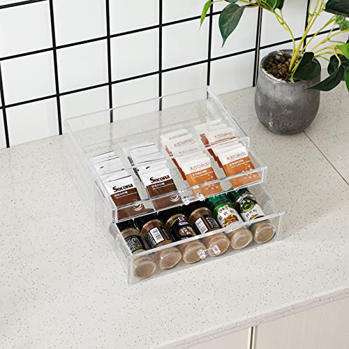 Clear Acrylic 6 Drawers Makeup Organizer Set of 2 E3212