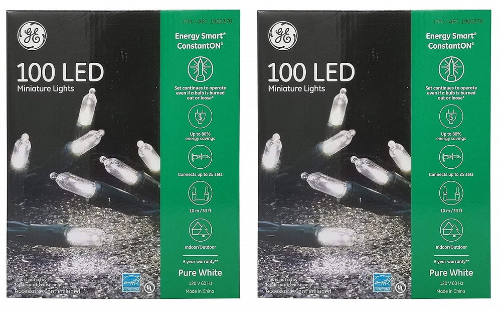 100 LED Miniature Lights Pure White (2-Pack) M2800
