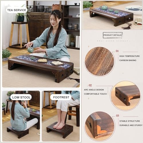 Japanese Tatami Low Table Wooden Coffee Table Portable Mini Furniture (40x30x11cm) Q437490