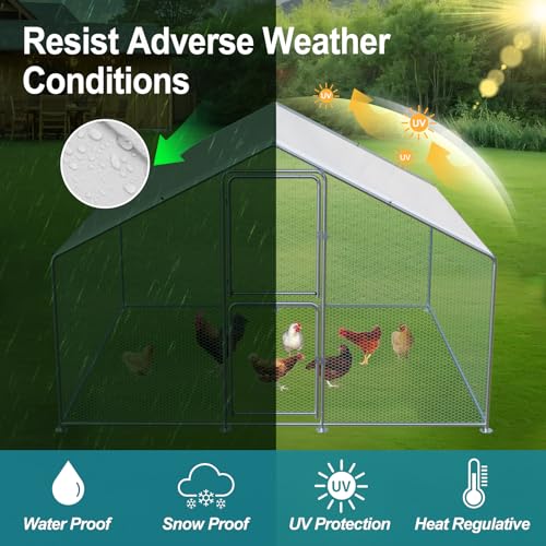 Large Chicken Coop for 30 Chickens with Waterproof UV Resistance Cover and Double Lockable Doors Q3214
