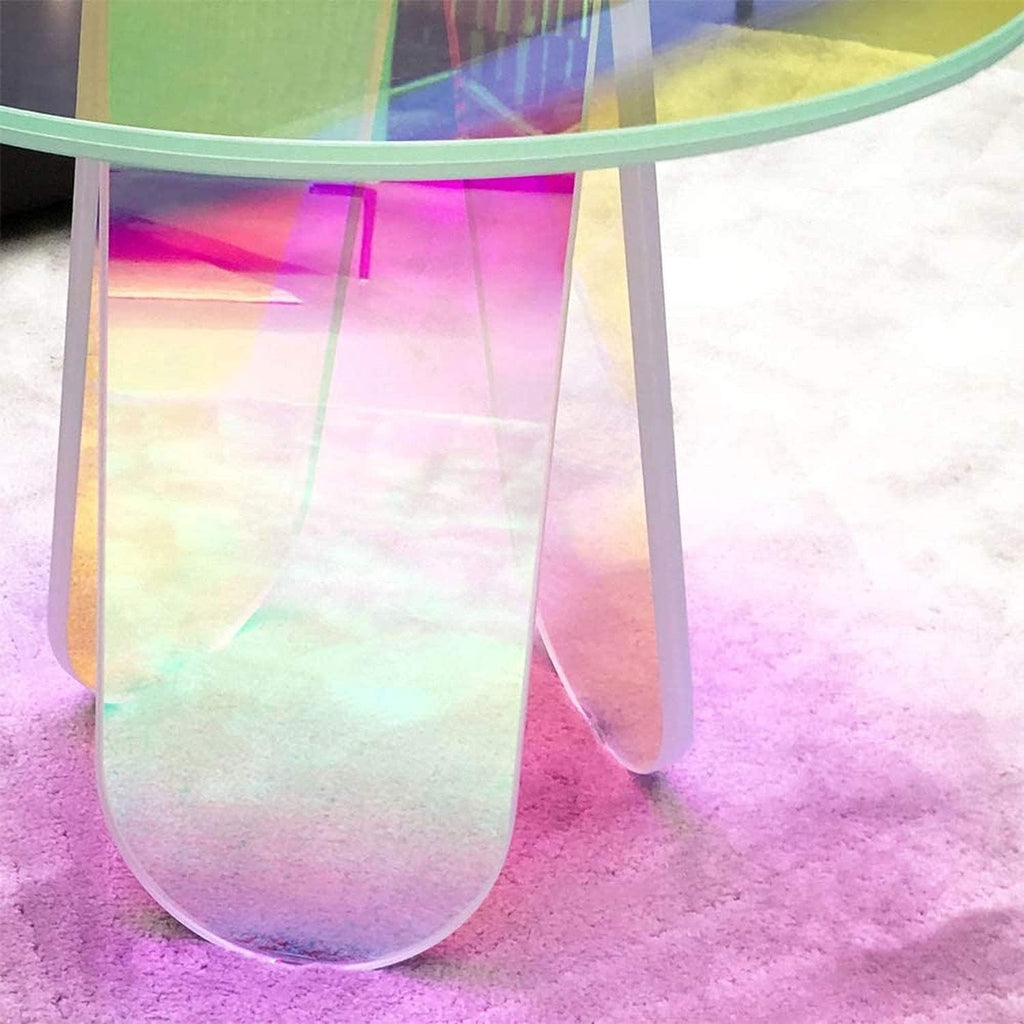 Clear Glass Round Acrylic Side Table, 18 inch P32789