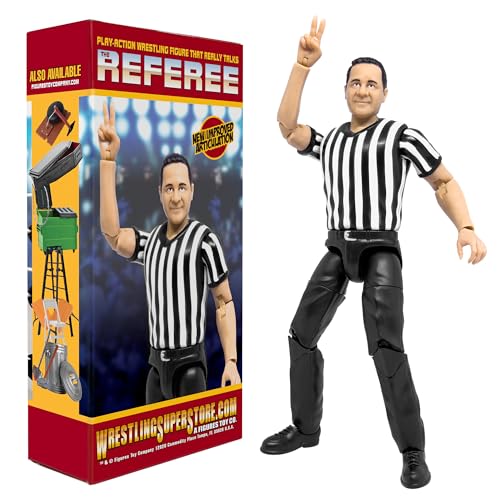 Counting & Talking Wrestling Referee Action Figure with Deluxe Articulation A7605