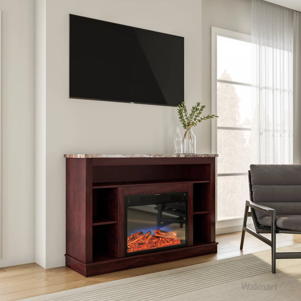 Mahogany Freestanding Electric Fireplace with Remote V41610
