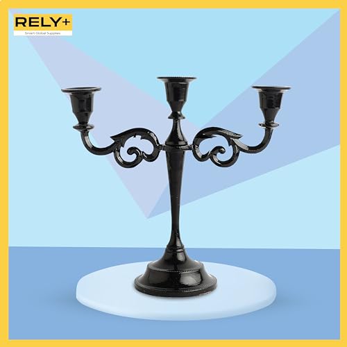 Glossy Black 10 inch Taper Candle Holders D180093