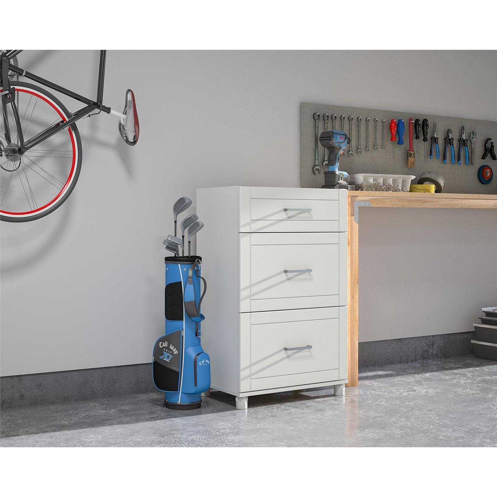 White 3 Drawer Base Cabinet S5499
