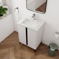 White 24 Inch Freestanding Bathroom Vanity with Ceramic Sink G1265