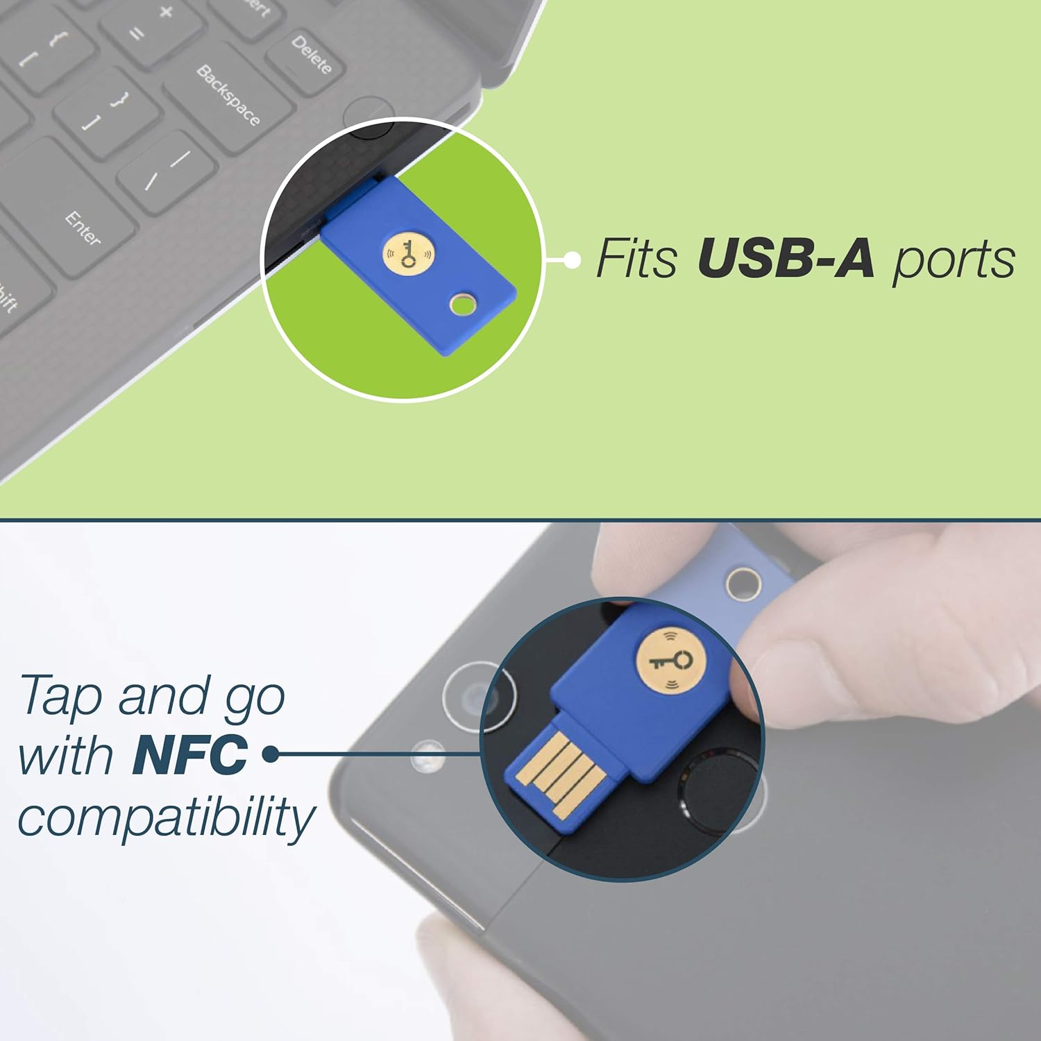 Pack of 2 FIDO Security Key NFC USB-A I7677
