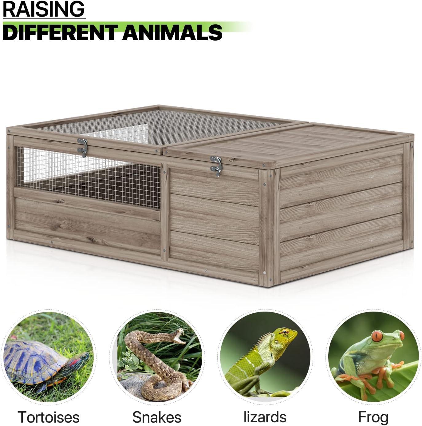 Grey Wooden Reptile Cage V407