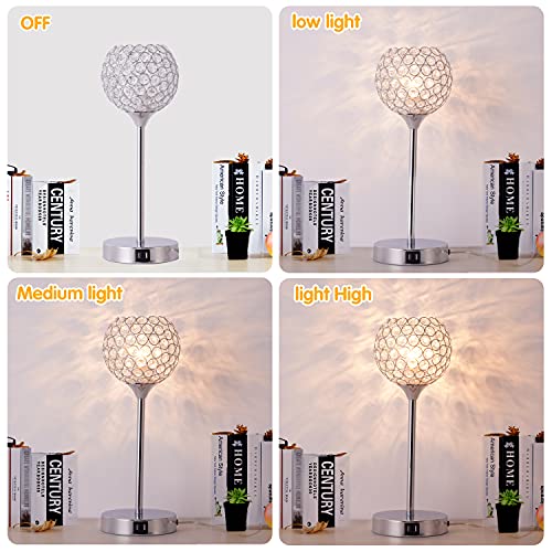 3-Way Dimmable Touch Control Table Lamp with 2 USB Charging Ports Q6847