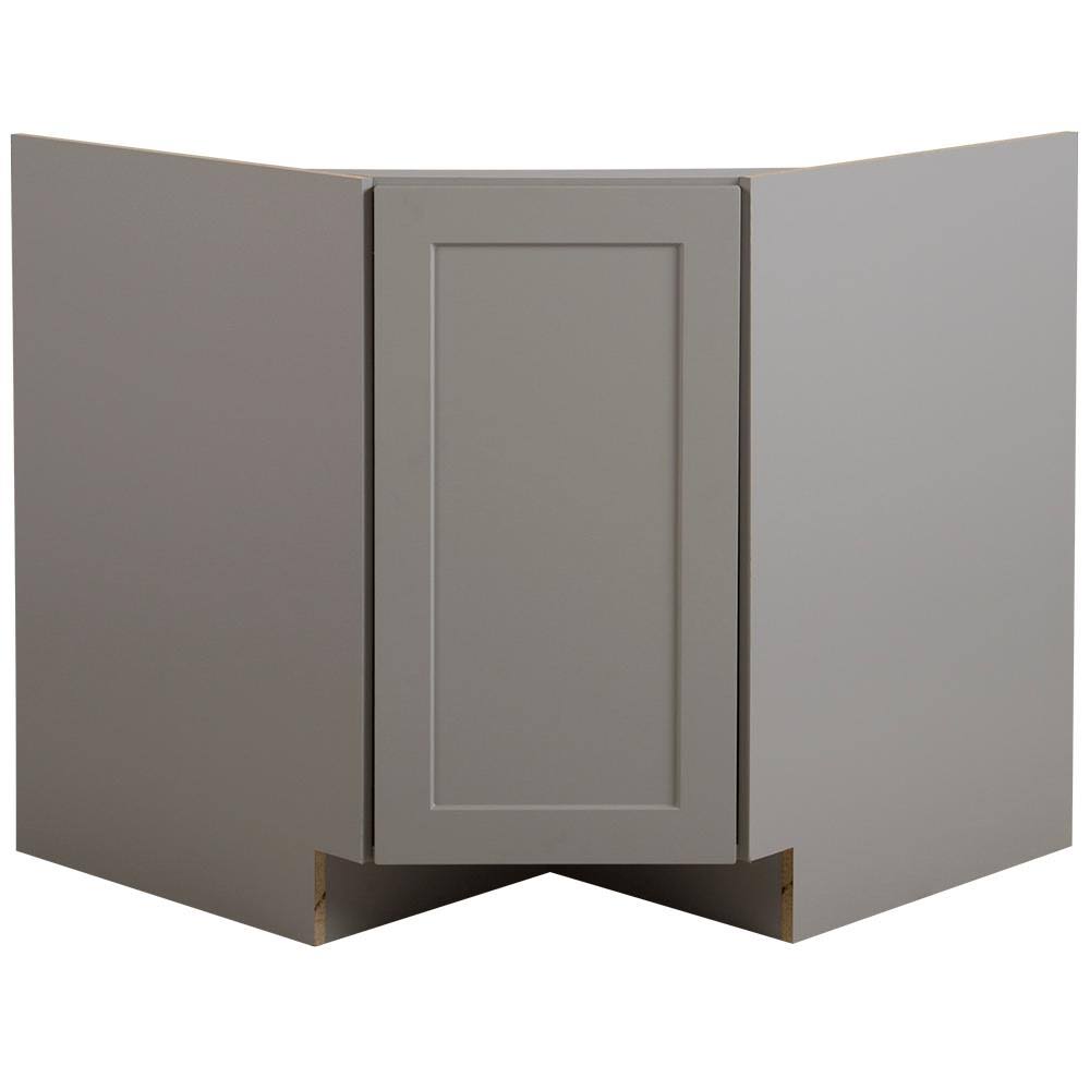 Gray Shaker Corner Sink Base Cabinet (36 in. x 34.5 in. x 24.5 in.) N638377