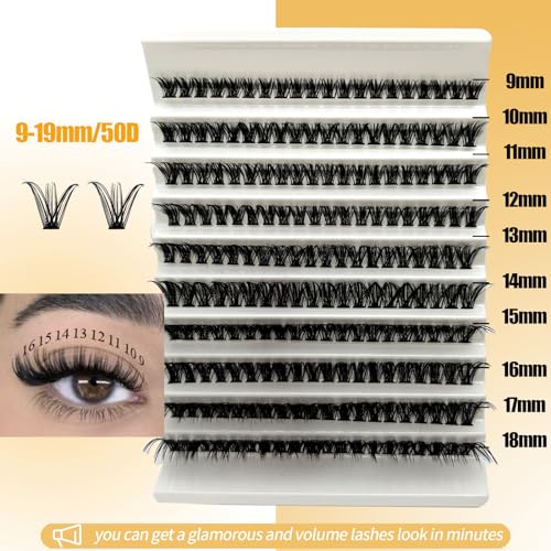 Natural Lash Clusters C Curl Short Classic Individual Lashes Cluster Wispy Wide Stem DIY Eyelash Extension Clusters (8-16mm) Y4803