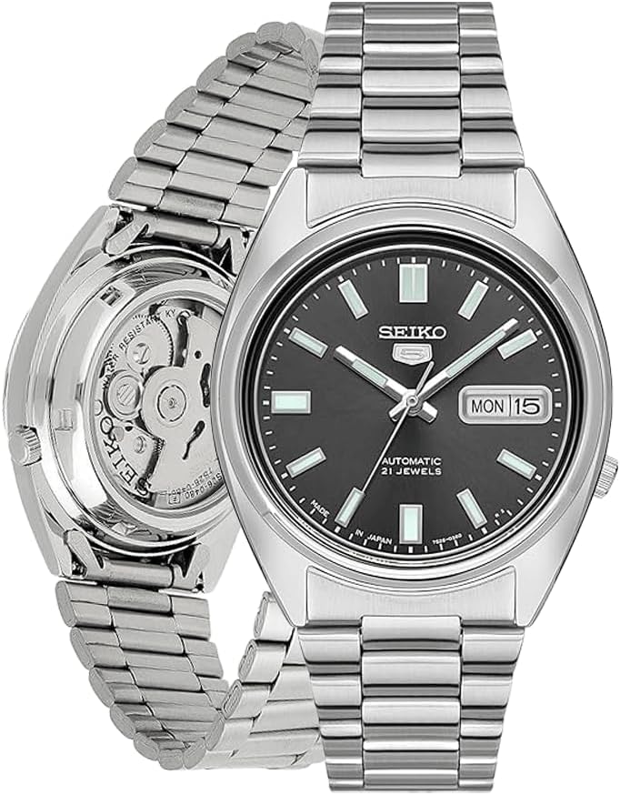 Automatic Watch with Black Dial, Stainless Steel Case & Bracelet P1334