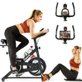 Black Magnetic Resistance Adjustable Stationary Bike with LCD Screen X5873