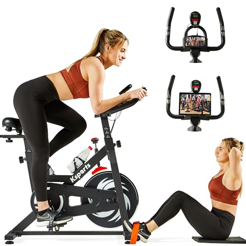 Black Magnetic Resistance Adjustable Stationary Bike with LCD Screen X5873