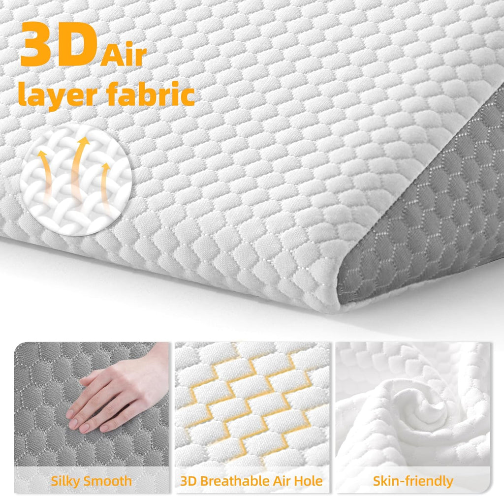 3PCS Adjustable Wedge Pillow with Memory Foam Bolster Pillow E17168