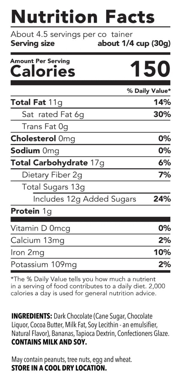 6-4.5 ounce Dark Chocolate Real Banana O7835