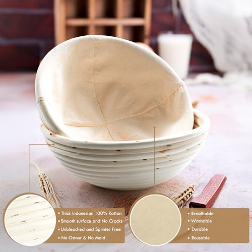 10 Inch Oval Sourdough Bread Proofing Baskets Set Of 2 K18069