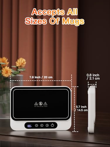 Black 50W Coffee Mug Warmer with 6-Temp Settings S4556