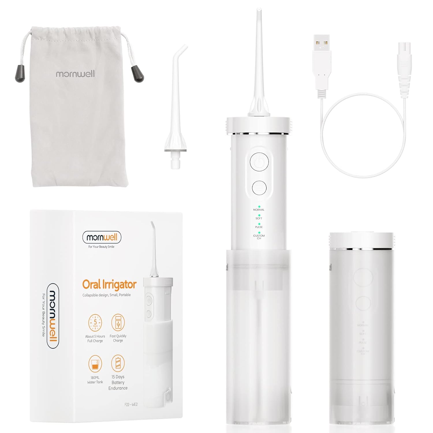 Mini Cordless Portable Water Dental Flosser with 4 Modes U1712
