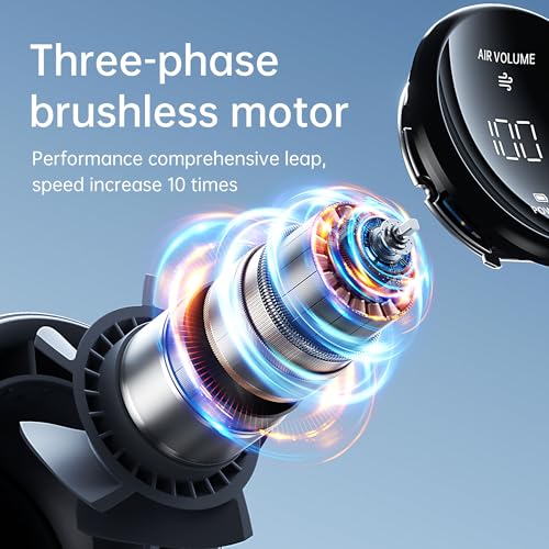 Portable Handheld Fan with LED Display, Metal Shell, 5000mAh battery, Dark Gray Q47691