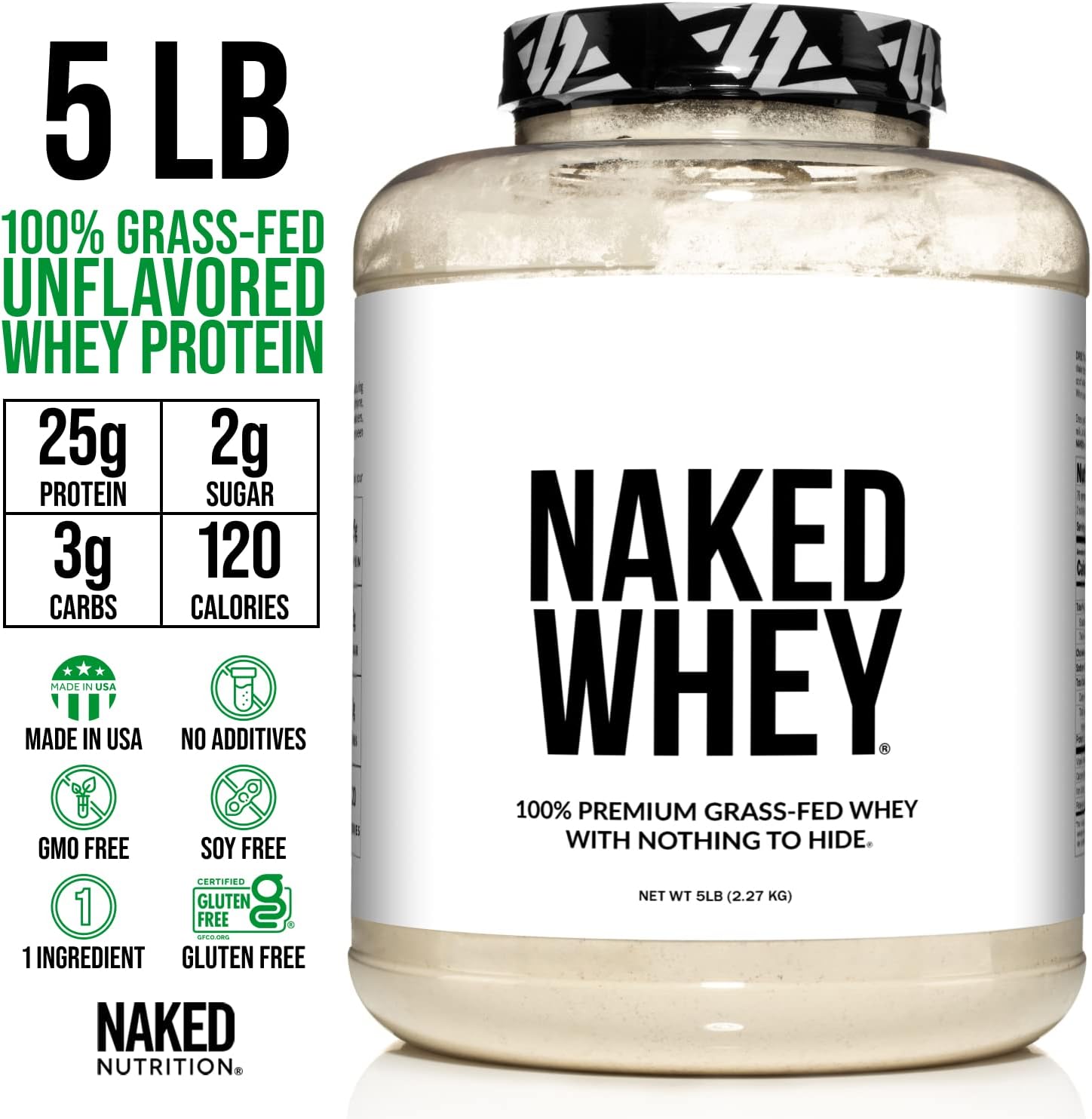Unflavored Whey Protein Bundle 5LB and 2LB E357256