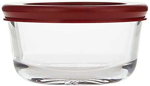 Red 6-Piece Glass Food Storage Containers with Lids U97736
