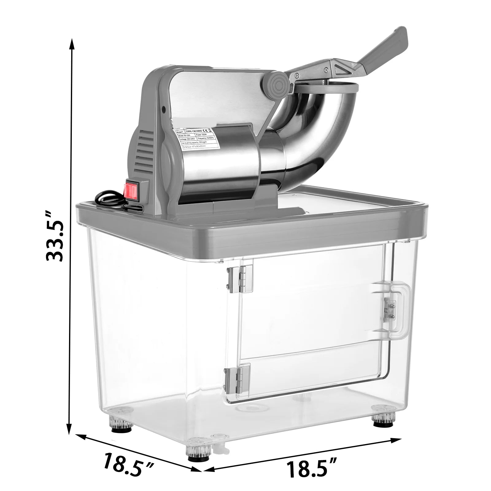 Silver Commercial Ice Crusher Snow Cone Machine 180 kg/H V2124