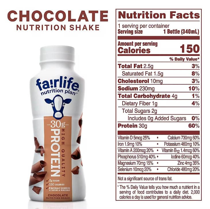 12 PACK High Protein Chocolate Shake, 1.0 Fl Oz X9961
