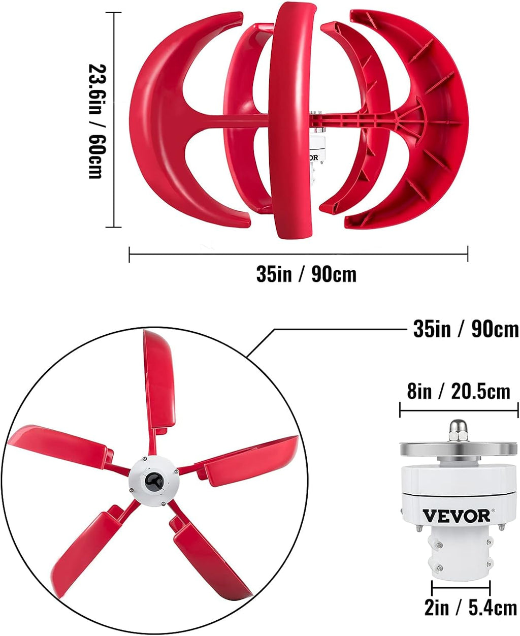 35 Wind Wheel Diameter Vertical Axis Wind Turbine S49669