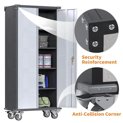 2 Doors Metal Locking Storage Cabinet with Adjustable Shelves D323550