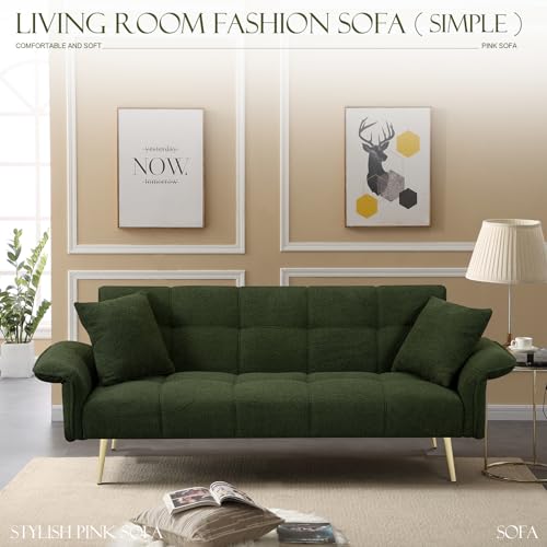 Beige Teddy Futon Sofa Bed with Memory Foam A270297